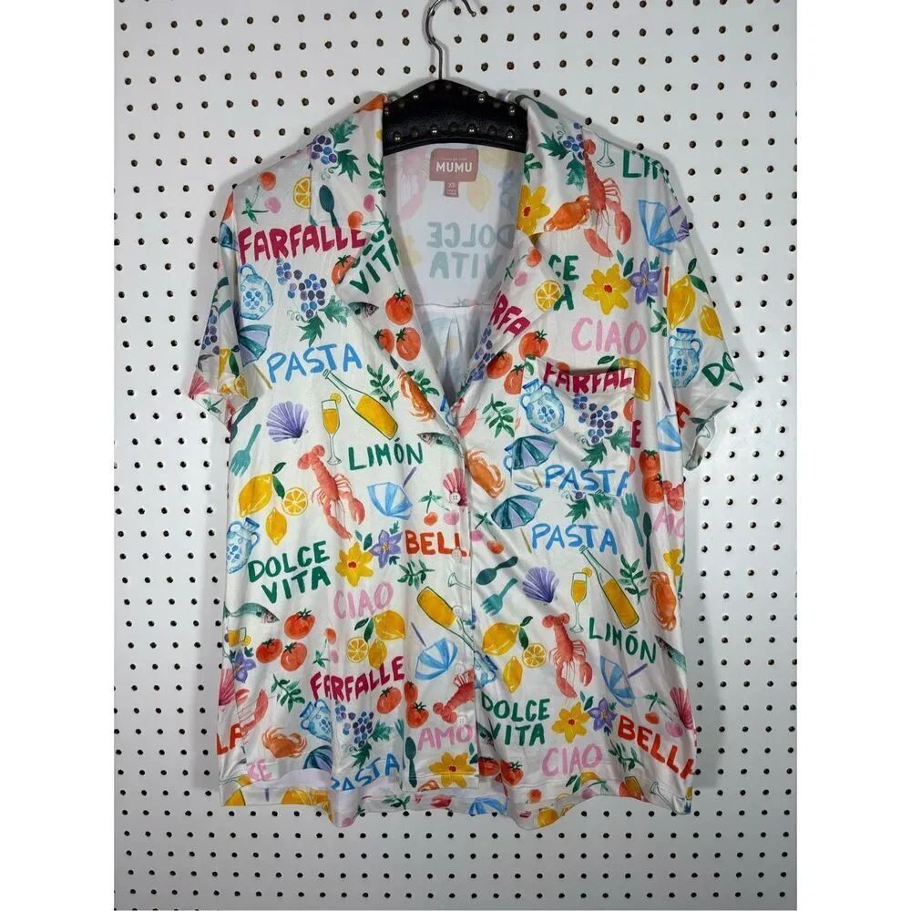Show me your mumu sunday morning pj top size xs